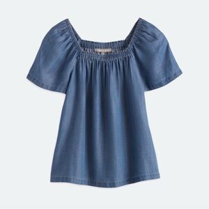 Daniel Rainn Blue Smocked Blouse